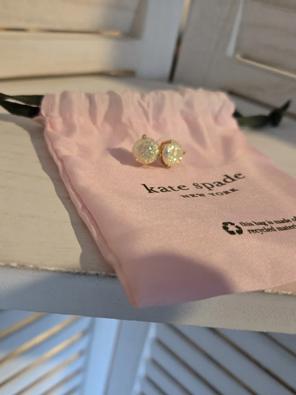 Kate Spade Gold-Tone Iridescent Druzy Stud Earrings